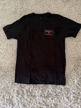 O'Neill Black Tee with Small Orange Logo